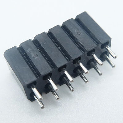 machined female header socket 2.54mm pitch insulation height=7.00mm round pin vertical through hole board to board