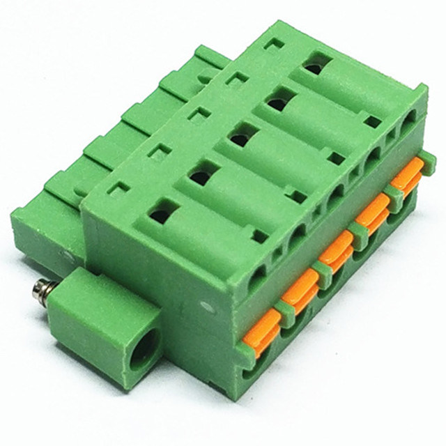 2EDGKDFM/2EDGKDM screwless free hanging terminal blocks female socket5.08mm pitch with mating flange, retention latches