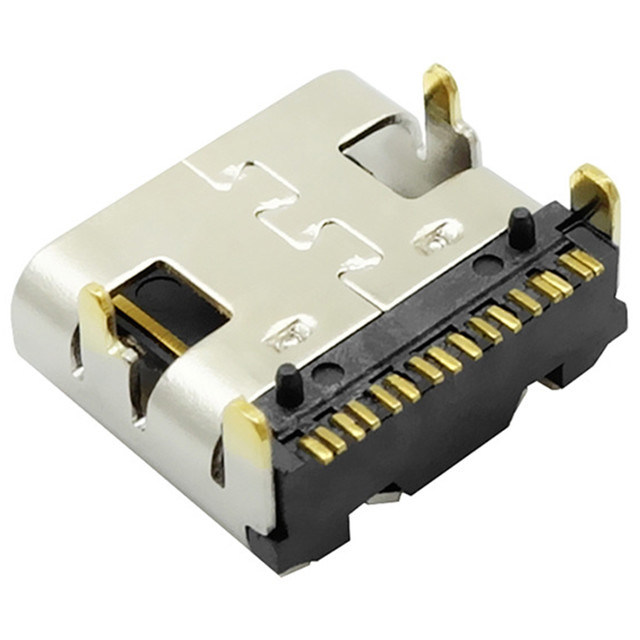 type c 16pin female type usb 3.1 connector right angel surface mount type for charging smt smd