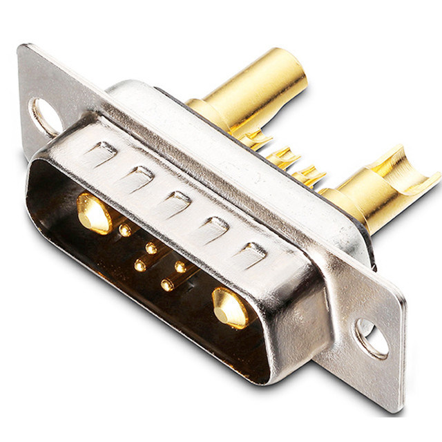 7w2 power+signal D-SUB combo plug male pin connector hold on 10/20/30/40 amps solder type for cable assembly